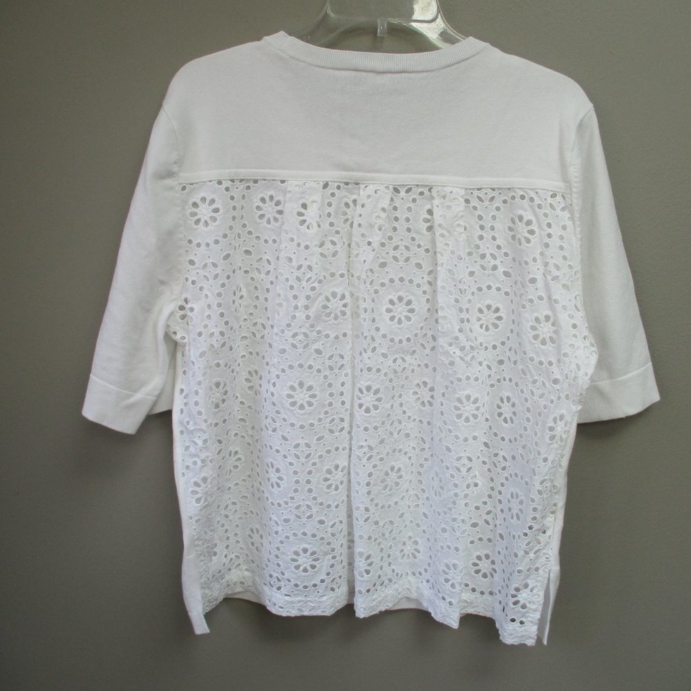 Ann Taylor White Sweater XXL Open Knit Back